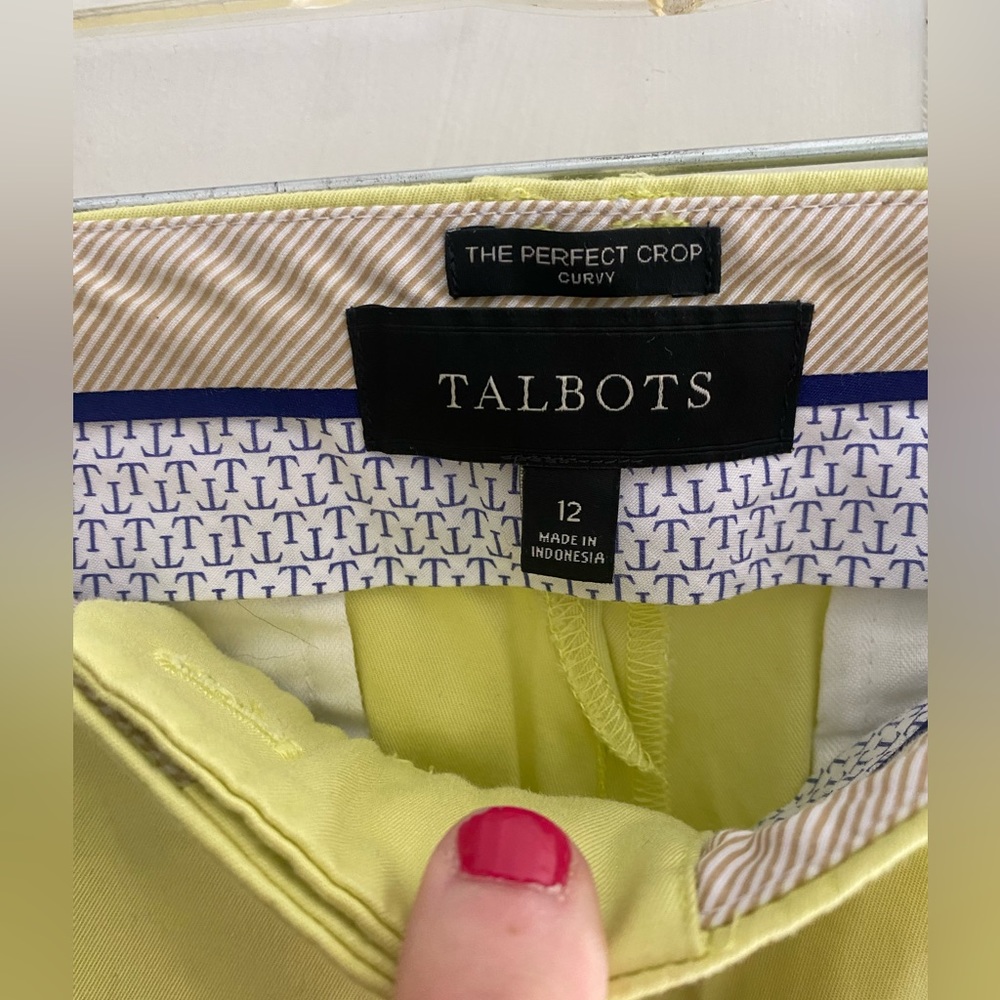 TALBOTS Perfect Crop Pant, Curvy Fit Size 12 Citrus - Picture 5 of 7